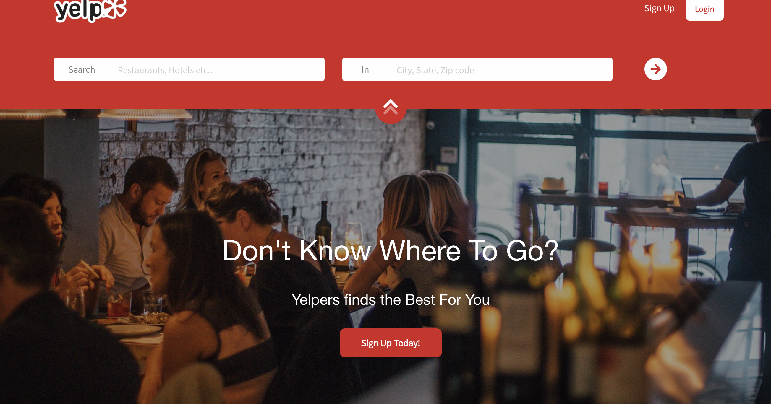 Screenshot of Yelpers Application